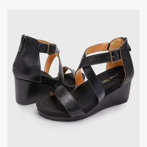 Dream Pairs Black Wedge Sandals for Women 10 🆕